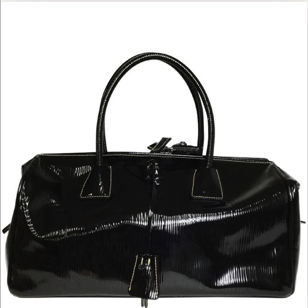 100% Authentic Prada patent leather Boston bag
